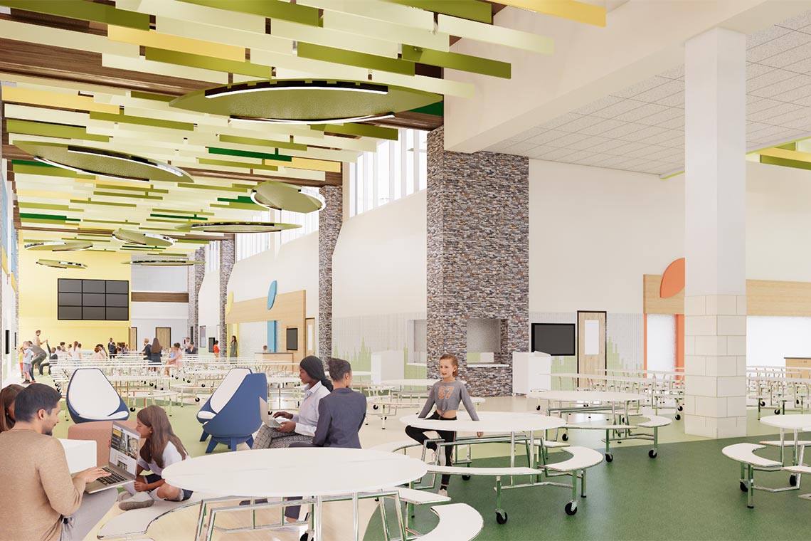 New Bethel Park Elementary School cafeteria rendering