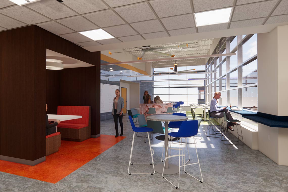 Hillel Academy girls high school collaboration space rendering