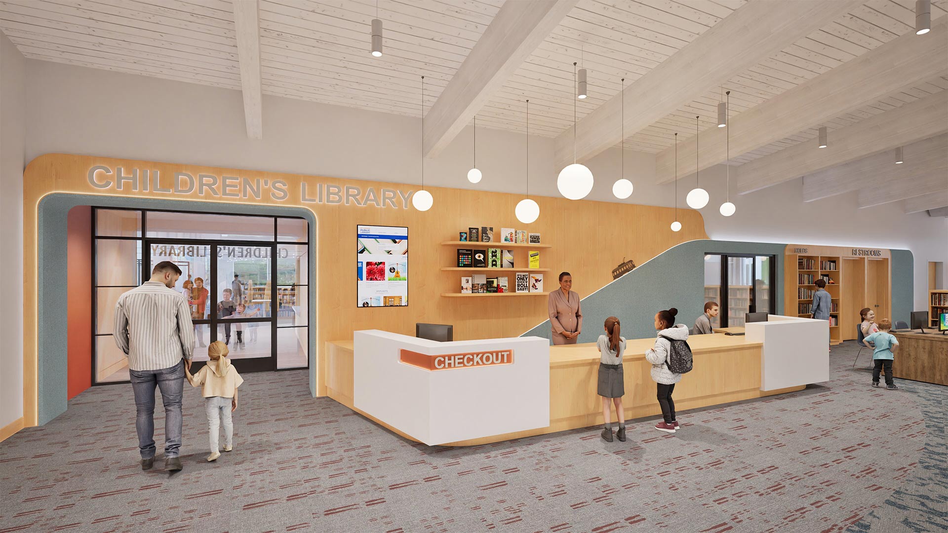 Mt. Lebanon Library Childrens Library Circulation Desk