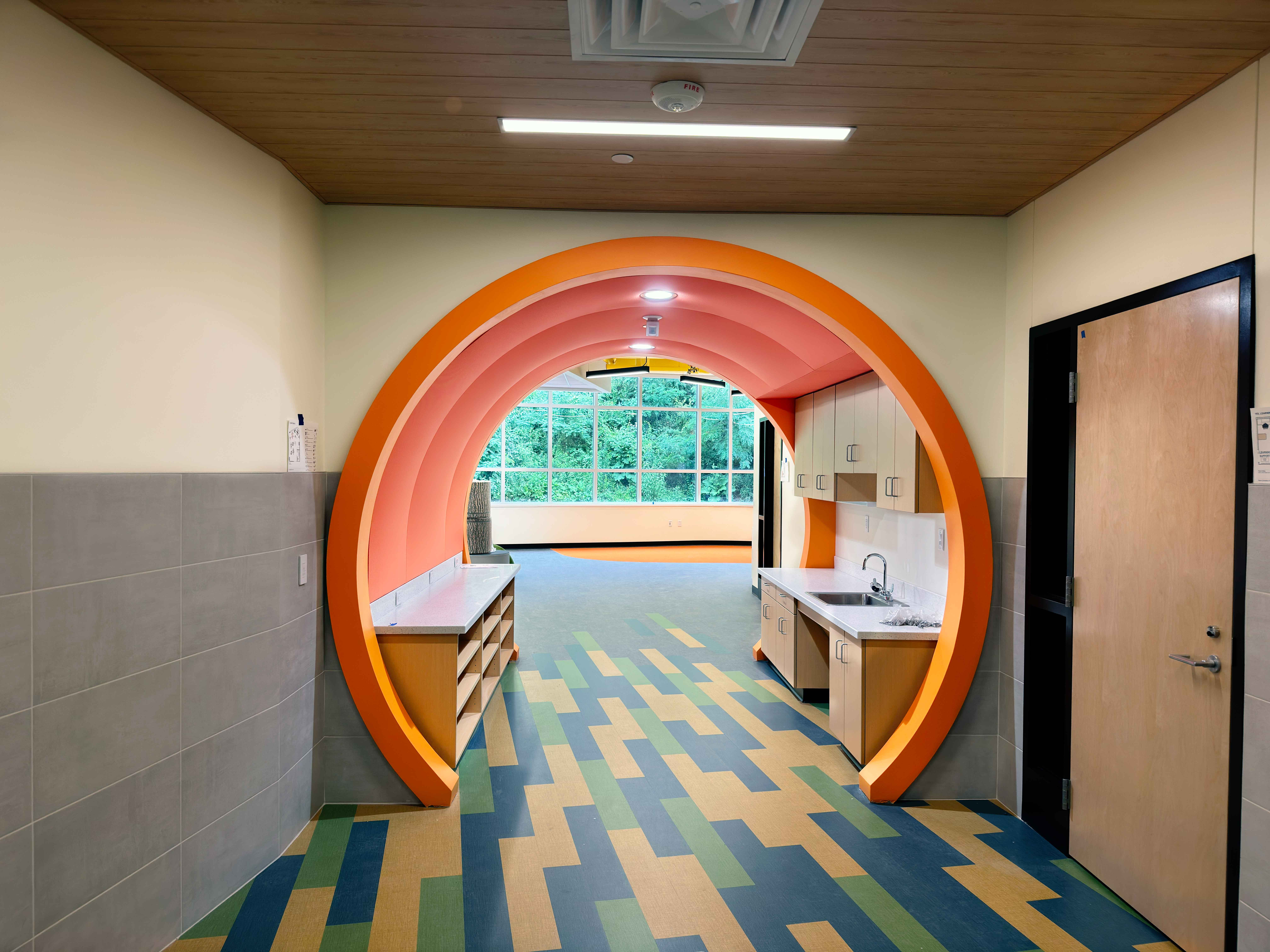 A portal entrance to one of the elementary school's activity centers