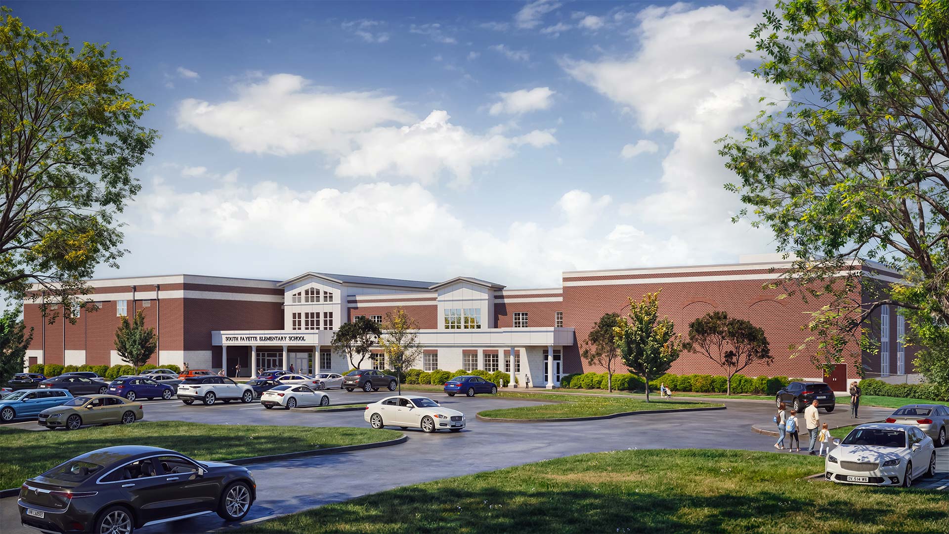 The elementary school's main entrance