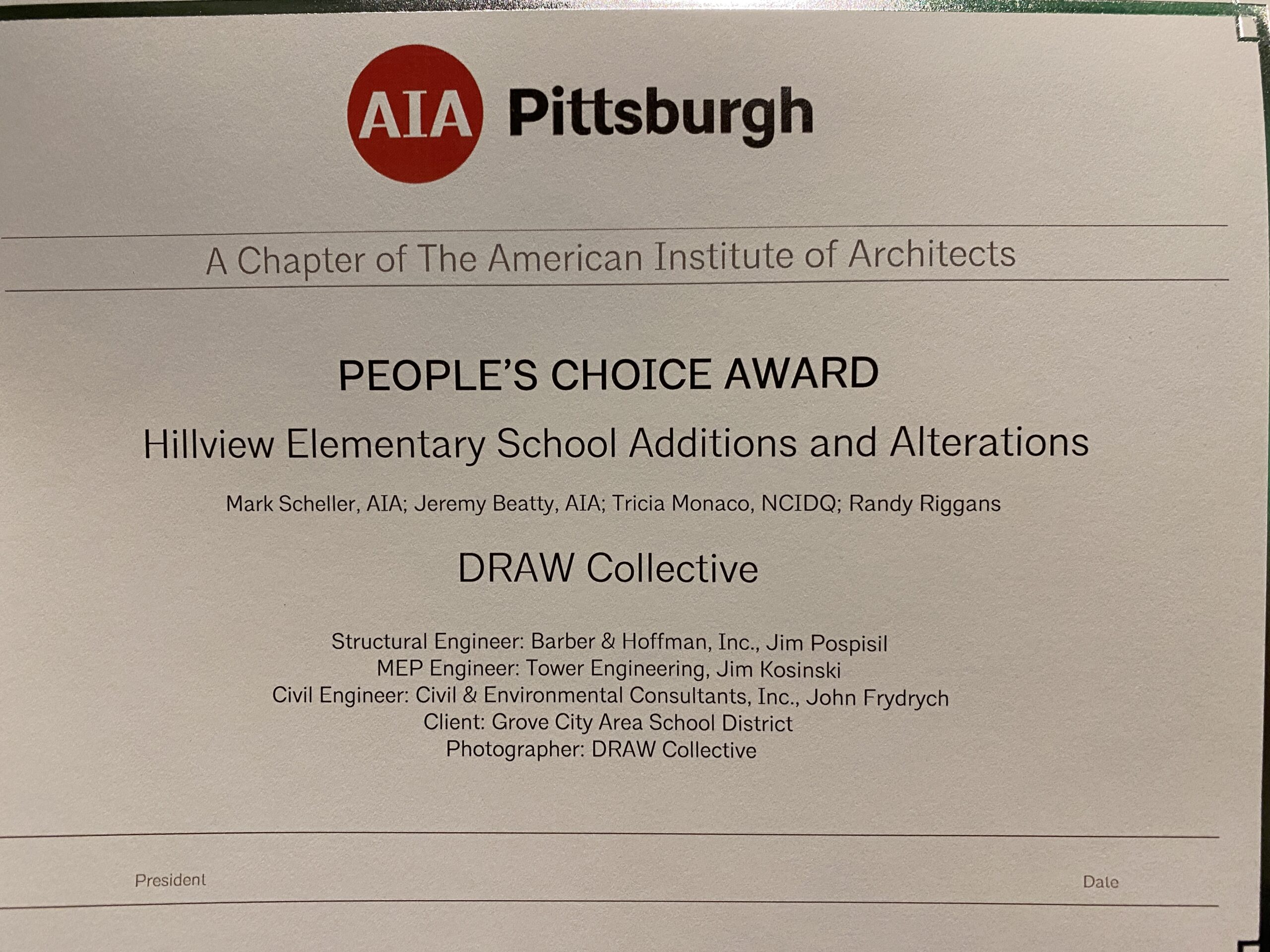 DRAW Collective Wins AIA Pittsburgh’s People’s Choice Award for 2nd ...